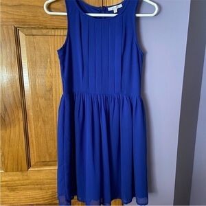 Delia’s pleated Front Royal Blue Dress